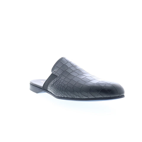 Mezlan Mez39 Mens Black Leather Slip On Mules Slippers Shoes