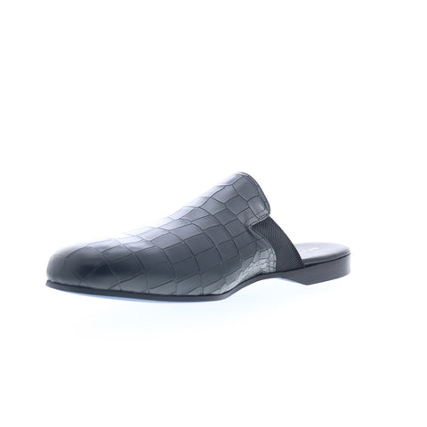 Mezlan Mez39 Mens Black Leather Slip On Mules Slippers Shoes