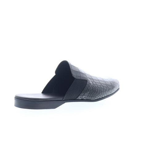 Mezlan Mez39 Mens Black Leather Slip On Mules Slippers Shoes