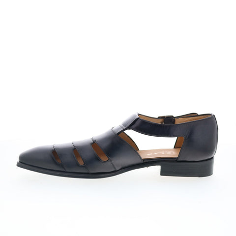 Mezlan Mez406 Mens Black Leather Hook & Loop Sport Sandals Shoes