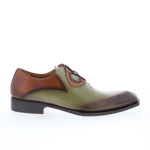 Mezlan Mez408 Mens Green Leather Oxfords & Lace Ups Casual Shoes