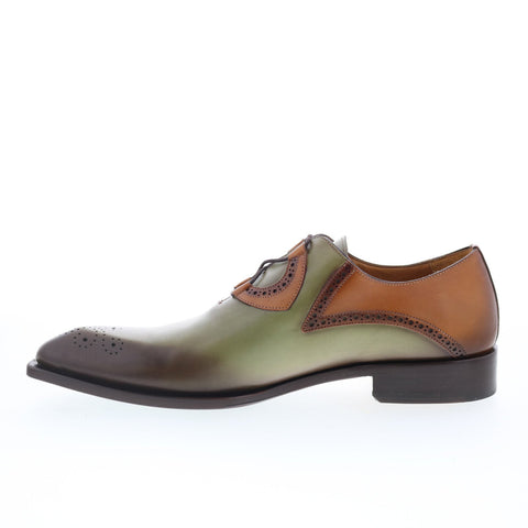 Mezlan Mez408 Mens Green Leather Oxfords & Lace Ups Casual Shoes