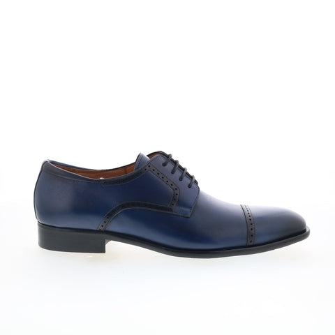 Mezlan Mez412 Mens Blue Leather Oxfords & Lace Ups Cap Toe Shoes