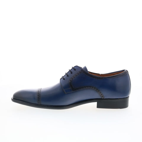 Mezlan Mez412 Mens Blue Leather Oxfords & Lace Ups Cap Toe Shoes