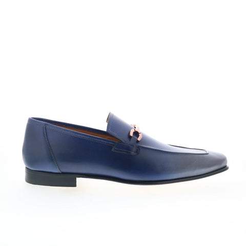 Mezlan Mez428 Mens Blue Leather Loafers & Slip Ons Casual Shoes