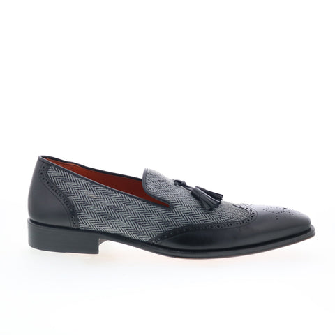 Mezlan Mez429 Mens Gray Leather Loafers & Slip Ons Tasseled Shoes