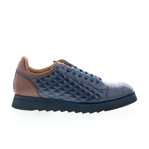 Mezlan Mez432 Mens Blue Leather Lace Up Lifestyle Sneakers Shoes