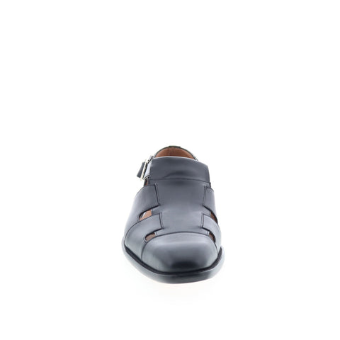 Mezlan Mez447 Mens Black Leather Hook & Loop Sport Sandals Shoes