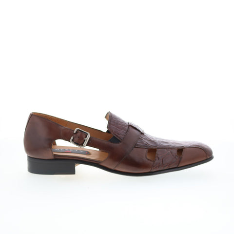 Mezlan Mez449 Mens Brown Leather Hook & Loop Sport Sandals Shoes