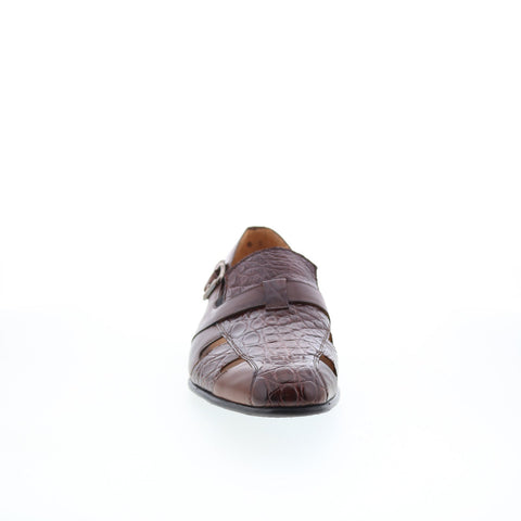 Mezlan Mez449 Mens Brown Leather Hook & Loop Sport Sandals Shoes