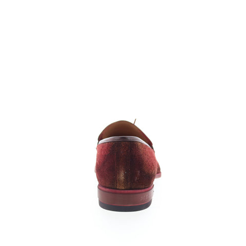 Mezlan Mez44 Mens Burgundy Leather Loafers & Slip Ons Tasseled Shoes