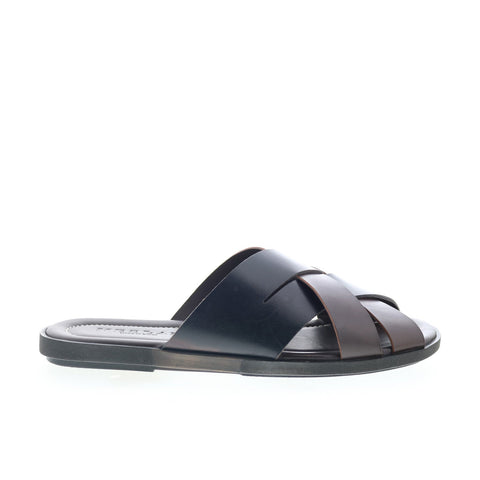 Mezlan Mez457 Mens Brown Leather Slip On Slides Sandals Shoes