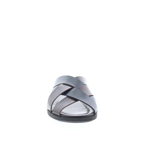 Mezlan Mez457 Mens Brown Leather Slip On Slides Sandals Shoes