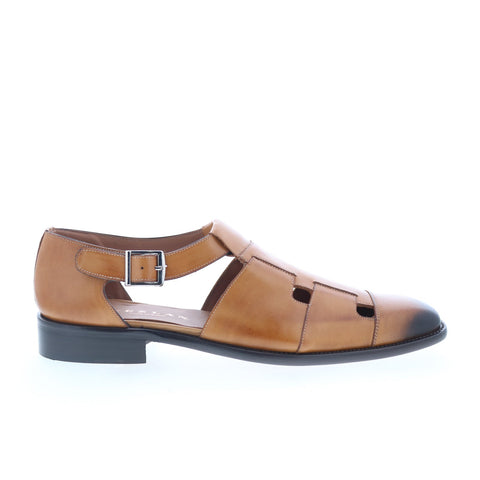 Mezlan Mez459 Mens Brown Leather Hook & Loop Sport Sandals Shoes