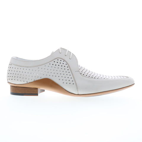 Mezlan Mez45 Mens White Leather Oxfords & Lace Ups Casual Shoes