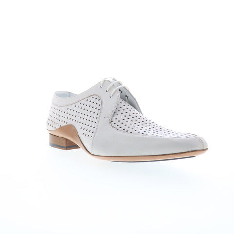 Mezlan Mez45 Mens White Leather Oxfords & Lace Ups Casual Shoes