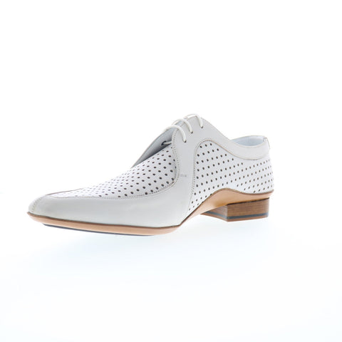 Mezlan Mez45 Mens White Leather Oxfords & Lace Ups Casual Shoes