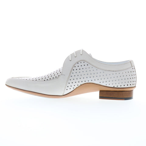 Mezlan Mez45 Mens White Leather Oxfords & Lace Ups Casual Shoes