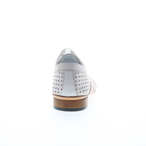 Mezlan Mez45 Mens White Leather Oxfords & Lace Ups Casual Shoes