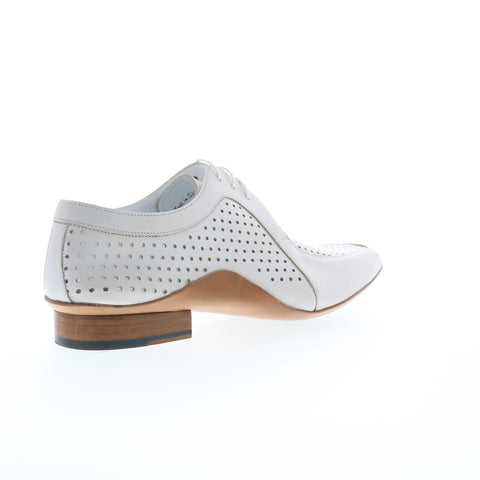 Mezlan Mez45 Mens White Leather Oxfords & Lace Ups Casual Shoes