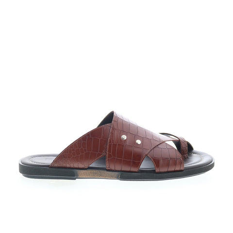 Mezlan Mez462 Mens Brown Leather Slip On Slides Sandals Shoes