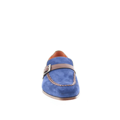 Mezlan Mez465 Mens Blue Suede Loafers & Slip Ons Casual Shoes