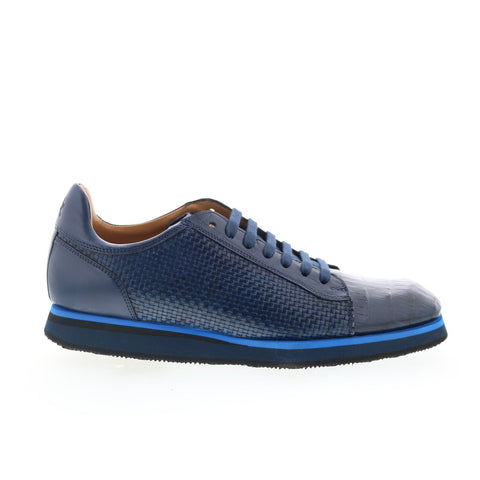 Mezlan Mez467 Mens Blue Leather Lace Up Lifestyle Sneakers Shoes