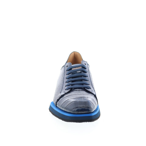Mezlan Mez467 Mens Blue Leather Lace Up Lifestyle Sneakers Shoes
