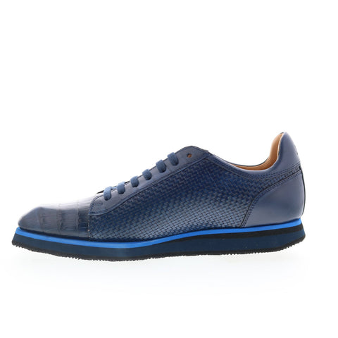 Mezlan Mez467 Mens Blue Leather Lace Up Lifestyle Sneakers Shoes
