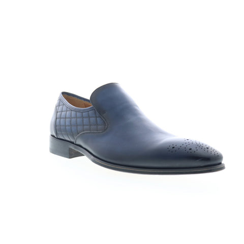 Mezlan Mez48 Mens Blue Leather Loafers & Slip Ons Casual Shoes