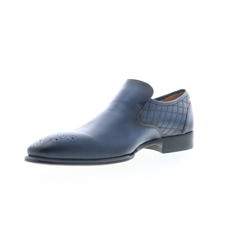 Mezlan Mez48 Mens Blue Leather Loafers & Slip Ons Casual Shoes