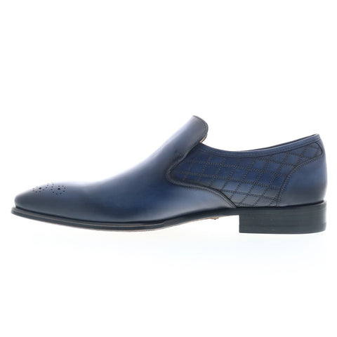 Mezlan Mez48 Mens Blue Leather Loafers & Slip Ons Casual Shoes