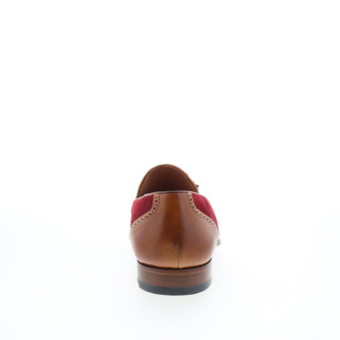 Mezlan Mez52 Mens Red Leather Loafers & Slip Ons Tasseled Shoes