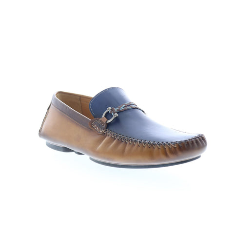 Mezlan Mens Mez54 Blue Shoes (NWT) Mezlan Mens Casual Ostrich Blue Moccassin Shoes Marmi main image 3