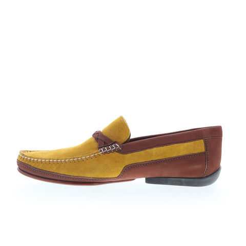 Mezlan Mez69 Mens Yellow Suede Loafers & Slip Ons Casual Shoes