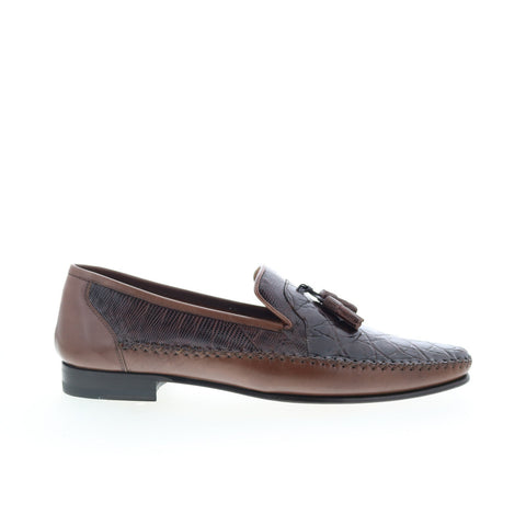 Mezlan Mez73 Mens Brown Leather Loafers & Slip Ons Tasseled Shoes