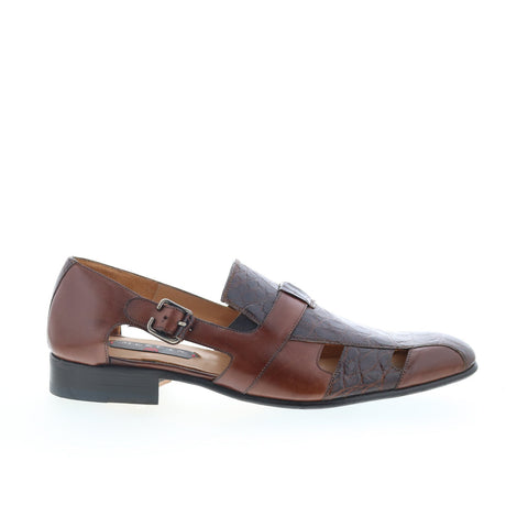 Mezlan Mez74 Mens Brown Leather Hook & Loop Sport Sandals Shoes
