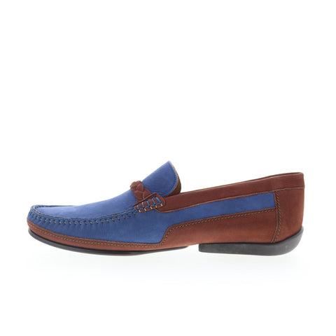 Mezlan Mez96 Mens Blue Nubuck Loafers & Slip Ons Casual Shoes