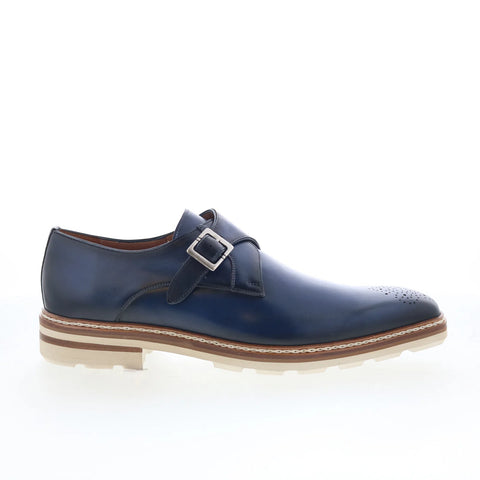 Mezlan Mez Casual 21098 Mens Blue Leather Loafers & Slip Ons Casual Shoes