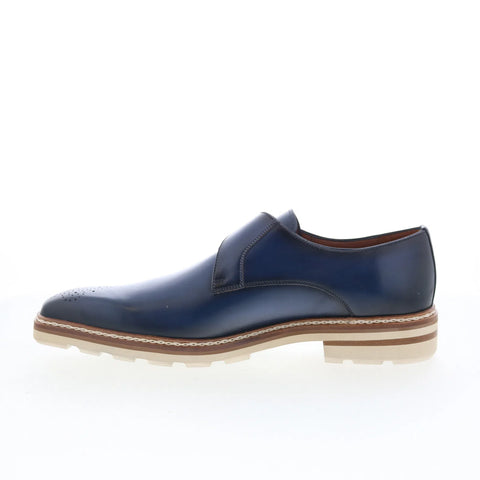 Mezlan Mez Casual 21098 Mens Blue Leather Loafers & Slip Ons Casual Shoes