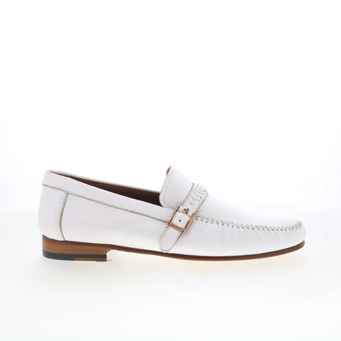 Mezlan Mez Casual 7445 Mens White Leather Loafers & Slip Ons Casual Shoes