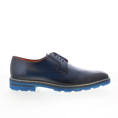 Mezlan Mez Derby Plain Toe 21071 Mens Blue Oxfords & Lace Ups Casual Shoes