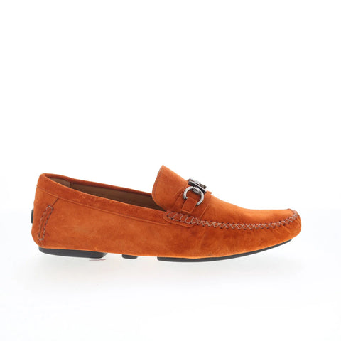 Mezlan Mez Drive 7414 Mens Orange Suede Loafers & Slip Ons Casual Shoes