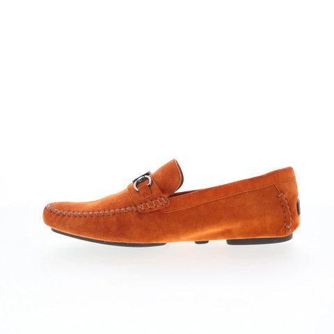 Mezlan Mez Drive 7414 Mens Orange Suede Loafers & Slip Ons Casual Shoes