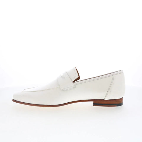 Mezlan Mez Leather 21155 Mens White Leather Loafers & Slip Ons Penny Shoes