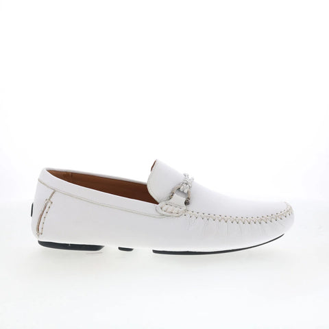 Mezlan Mez Loafer 7413 Mens White Leather Loafers & Slip Ons Casual Shoes