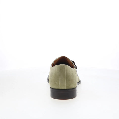 Mezlan Mez Monk Strap 21877 Mens Green Nubuck Loafers & Slip Ons Casual Shoes