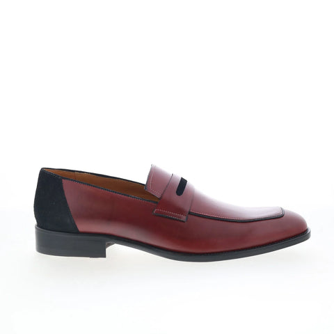 Mezlan Mez Pennny 21710 Mens Red Leather Loafers & Slip Ons Penny Shoes