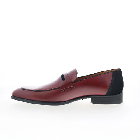 Mezlan Mez Pennny 21710 Mens Red Leather Loafers & Slip Ons Penny Shoes