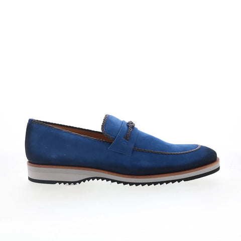 Mezlan Mez Penny 20837 Mens Blue Suede Loafers & Slip Ons Casual Shoes